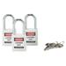 BRADY 118949 Lockout Padlock,KA,White,1-3/4"H,PK3