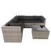 6 Pieces Outdoor Patio Sectional Rattan Sofa Set with Storage Seat - 6 Pieces