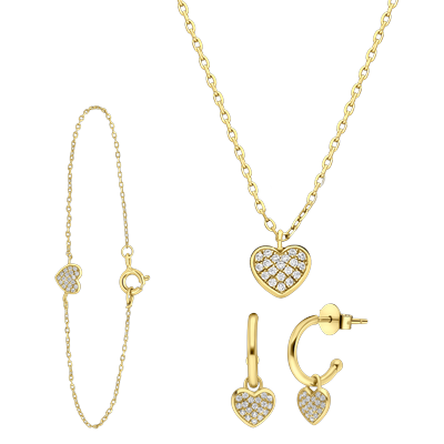 Lucardi - Set 925 Silber Schmuck-Set 1 ct Damen (99.99 € / 1 ct)