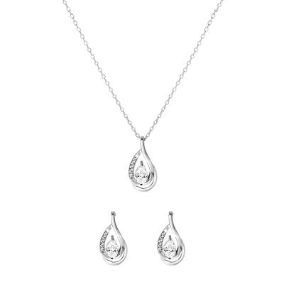 Lucardi - Set 925 Silber - silbern Schmuck-Set 1 ct Damen