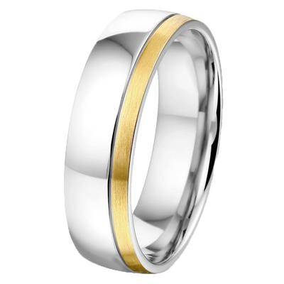 Lucardi Ringe 'Maui' Stahl - silbern-goldfarbig 64mm Herren Image