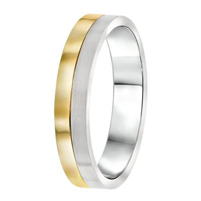 Lucardi Ringe 'Parijs' Stahl - silbern-goldfarbig 68mm Herren Image