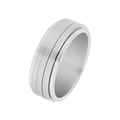 Lucardi Ringe Stahl - silbern 47mm Herren Image