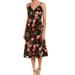 Anthropologie Dresses | Foxiedox Black Lyra Floral Lace Slip Midi Dress Xs Extra Small Anthro | Color: Black/Red | Size: Xs