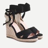 J. Crew Shoes | J.Crew Ankle-Wrap Canvas Espadrille Wedges | Color: Black | Size: 9