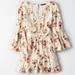 American Eagle Outfitters Dresses | American Eagle Beige Floral Romper | Color: Cream/Red | Size: S