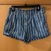 American Eagle Outfitters Shorts | American Eagle Outfitters Women’s Striped Cuffed Chambray Jean Shorts Size 4 | Color: Blue/White | Size: 4