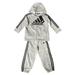 Adidas Matching Sets | Adidas Gray Baby Boy Tracksuit Zippered Sweater Jogger Set 18 Month | Color: Black/Gray | Size: 18mb