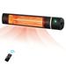 SAYFUT 1500W Electric Patio Heater Wall-Mounted Infrared Heater w/Remote Control Black/ Silver