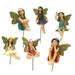 6 Pieces Miniature Garden Fairies Figurines Resin Mini Fairy Statue Figure Gift