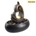 Peaktop Indoor Tabletop Zen Bowl Fountain with LED Light and Pump for Bedroom Living Room Office 8 Inch Height Charcoal/Bronze