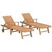 Walmeck Sun Loungers 2 pcs Solid Teak Wood