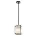 Aiwen Novelty Black Glass Metal Pendant Light Square Hanging Light Fixture Creative Ceiling Lamp