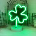 Scnor Sports Sheath Deals- LED Neon Lights Green Shaped Neon Night Light USB and Battery Operated Night Lamp Decoration Lights for St Patrick