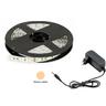 Smd 3528 300 led strip 5 metres strip coil ip 65 warm plus power supply 2A