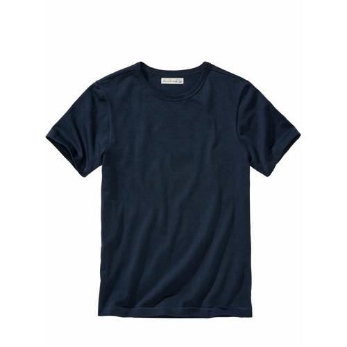 Merz B Schwanen Herren T-Shirts Regular Fit Blau einfarbig