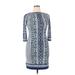 Beige by ECI Casual Dress - Sheath: Blue Fair Isle Dresses - Women's Size 8