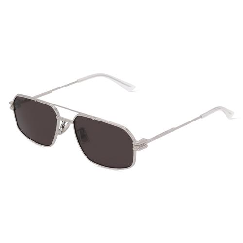 Bottega Veneta BV1128S Unisex-Sonnenbrille Vollrand Eckig Metall-Gestell, silber