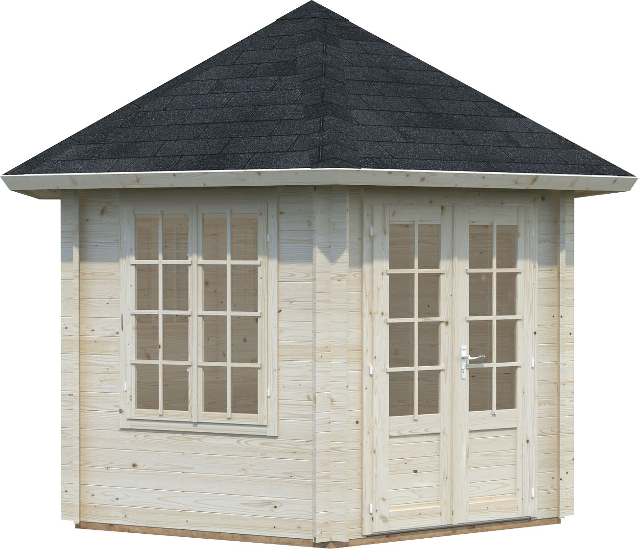 Gartenhaus PALMAKO "Pavillon Hanna", beige (naturbelassen), Fußboden im Gartenhaus, ohne Dacheindeckung, Massivholz, Gartenhäuser, naturbelassen