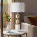 Everly Quinn Winridge 30" Metal Table Lamp Linen/Metal in White/Yellow | 30 H x 13.5 W x 13.5 D in | Wayfair 83F78281479B41D7A015C6028B805B05