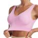 iOPQO Bras For Women Bralettes for Women Womens Lingeries Sports Seamless Mid Solid Color Sports Bra With Removable Bra Pad Nursing Bras Bralettes for Women Pink L Push Up Bra Shapermint Bra