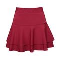 iOPQO Summer Dress Dress Pants Women Skirts for Women Ladys Elastic High Waist Safety Pants Skirt Solid Casual Double-Layer Base Skirt Skirt M