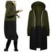 wendunide coats for women Women s Warm Zipper Open Hoodies Sweatshirt Long Coat Jacket Tops Outwear Womens Fleece Jackets Army Green XL