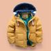 Aayomet Coat For Boy Boys Quilted Waterproof Winter Coat Warm Thicken Puffer Jacket Parka with Hood Yellow 8-9 Years