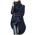 Dtydtpe Clearance Sales Shacket Jacket Women Irregular Bow Zippers Sleeve Long Warm Coat Wool Jacket Windbreaker Womens Long Sleeve Tops Winter Coats for Women