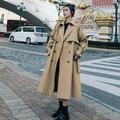PIKADINGNIS French High Street Trench Coat Women Chic Design Tunic Belt Long Windbreaker Woman Fashion Double-Breasted Outerwear
