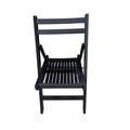 Red Barrel Studio® Ihlay Solid Wood Ladder Back Folding Stacking Side Chair in Black Wood in Black/Brown | 31 H x 15.6 W x 22.8 D in | Wayfair