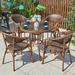 Bayou Breeze Ageeth Round 4 - Person 31.5" Long Outdoor Dining Set Glass in Brown | 31.5 W x 31.5 D in | Wayfair D77A1E2E56074AC0A0974AE612380C2B