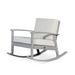 Isabelle & Max™ Dorrell Rocking Chair Wood/Solid Wood in Gray | Wayfair 19C64CD0DB9A40369FE3C7DA3279C2FC