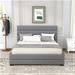 Latitude Run® Queen Storage Platform Bed Wood & /Upholstered/Linen in Brown | 42.9 H x 64.4 W x 85.4 D in | Wayfair