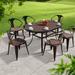 Williston Forge Hamideh Oval 6 - Person 62.99" Long Aluminum Outdoor Dining Set Plastic/Metal in Black/Brown | 62.99 W x 35.43 D in | Wayfair