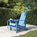 Longshore Tides Annjelica Adirondack Chair Classic Curved Hand Rest Tapered Leg Outdoor Chair Wood in Blue/Brown | 92 H x 83 W x 73 D in | Wayfair