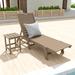 Beachcrest Home™ Shavon 78.2" Long Reclining Single Chaise w/ Table Plastic in Gray | 38 H x 22.8 W x 78.2 D in | Outdoor Furniture | Wayfair