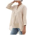Dtydtpe 2024 Clearance Sales Crop Tops for Women Casual Loose V-Neck Cotton and Linen Tops T-Shirt Womens Long Sleeve Tops