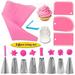 Final Clearance! 14 Pieces Cake Decorating Kit Supplies With 8 Stainless Steel Piping Nozzle Tips 1 Pastry Bag 1 Bag Clip 3 Icing Smoother Spatulas 1 Coupler Baking Frosting Tools Set