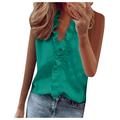 Tops for Women Dressy Yoga Shirts for Women T-Shirt Casual Women s Solid Top Dressy Print V-Neck Summer Ruffle Sleeveless Women s Blouse Womens Winter Long Sleeve Shirts Dress Women