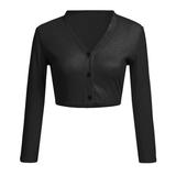 Dtydtpe Clearance Sales Shacket Jacket Women Solid Casual Button Down 3/4 Sleeve Cropped Bolero Short Coat Cardigan Womens Tops Winter Coats for Women