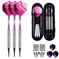 Soft Tip Darts Set - 18g Darts Plastic Tip - 16g Dart Barrels w/ 50 O-Rings + 6 ShaftsÃ¯Â¼Ë†Aluminum & White Plastic Rods + Extra 50 Replacement Soft Tips Accessories for Electronic Dart Board