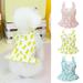 Hesroicy Pet Dress with Traction Ring Wide Shoulder Strap Flower Print Ruffled Hem Dog Princess Dress Spring Summer Thin Puppy Dress