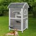 PetsCosset Outdoor Cat House Shelter Weatherproof Two Story Wooden Outside Cat House Feral Cat House with Escape Door Removable Floors