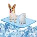 Washable Summer Cooling Mat Foldable Self Cooling Pad for Dog Cat (23.6 x 20.4 in Blue)