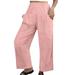 XINSHIDE Ladies Pants Work Leisure Solid Color Mid Waist Full Leisure Straight-Leg Pants Women Pants Casual