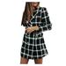 Dtydtpe 2024 Clearance Sales Winter Coats for Women Ladies Suit Collar Double Woolen Jacket Plus Size Tops for Women