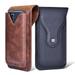 Mobile Phone Bag Men S Double -Layer Outdoor Climbing Bag Pu Leather Hanging Belt Construction Site Mobile Phone Protective Cover Vertical Mobile Phone Pocket Bag