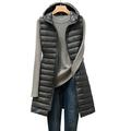 Dtydtpe 2024 Clearance Sales Tank Top for Women Lightweight Mid-Length Hooded Down Vest Down Jacket Hooded Vest Womens Long Sleeve Tops