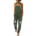 iOPQO jumpsuits for women Women s Casual Vintage Overalls Loose Straight Denim Bib Overall Jean Pants Women s Jumpsuit Green XXL